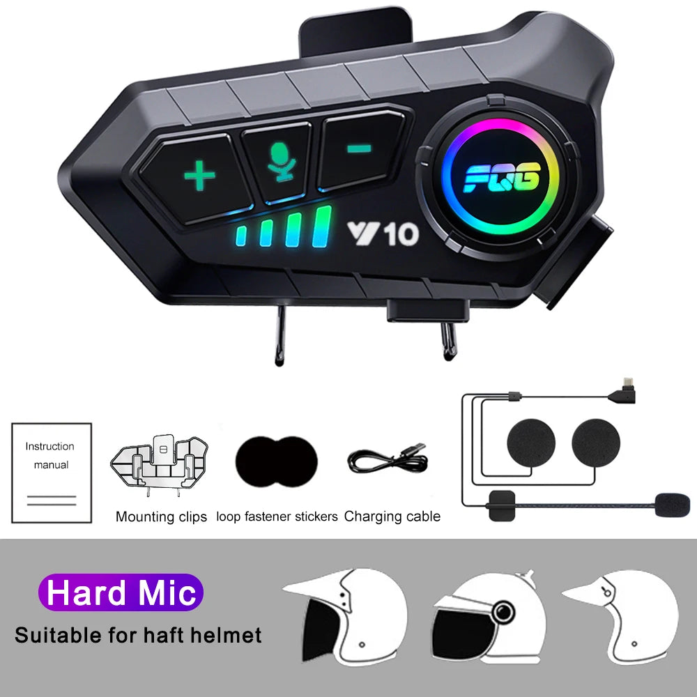 Bluetooth 5.3 Motorcycle Helmet Headset Waterproof Hands-Free Earphone