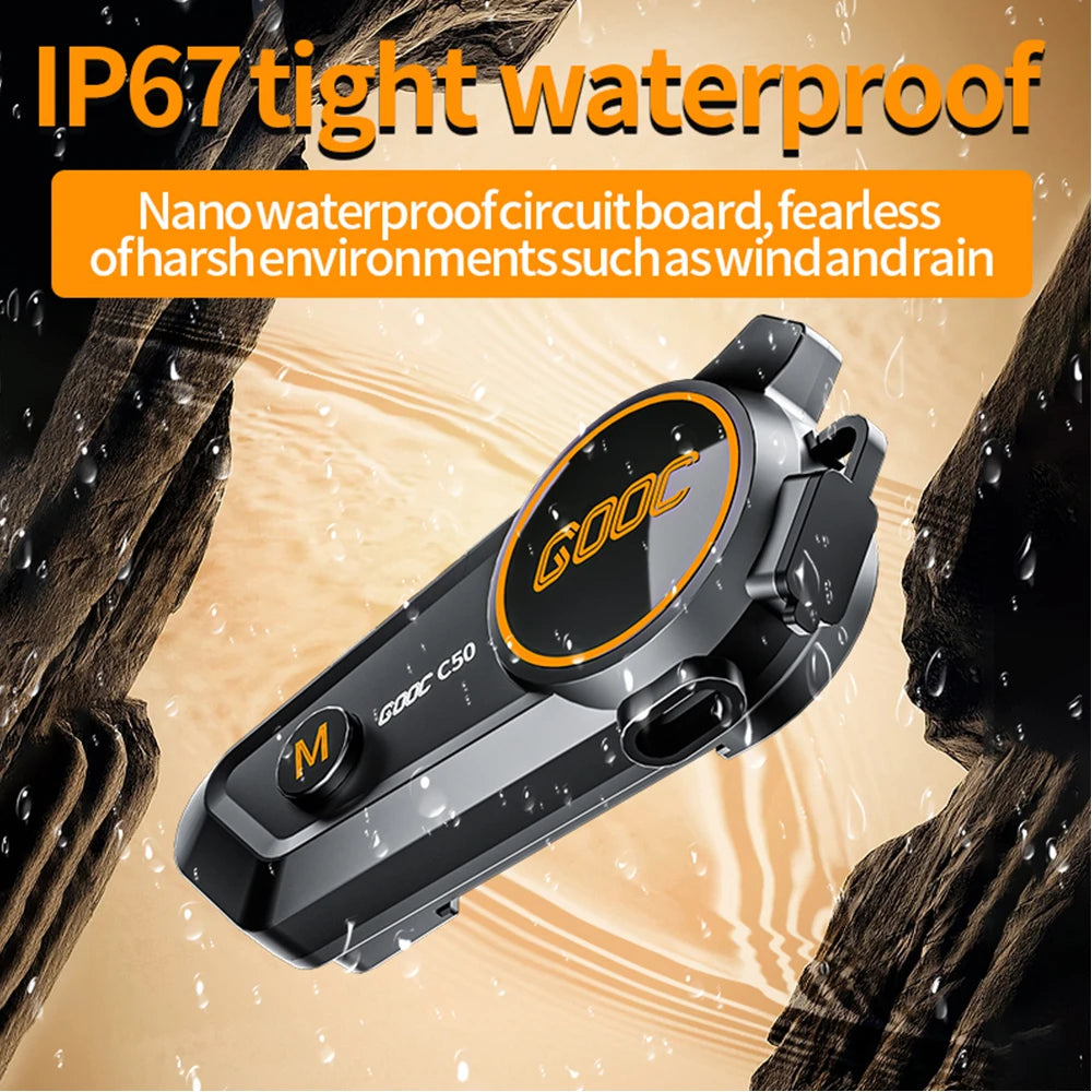 Bluetooth 5.3 Motorcycle Helmet Headset Waterproof Hands-Free Earphone