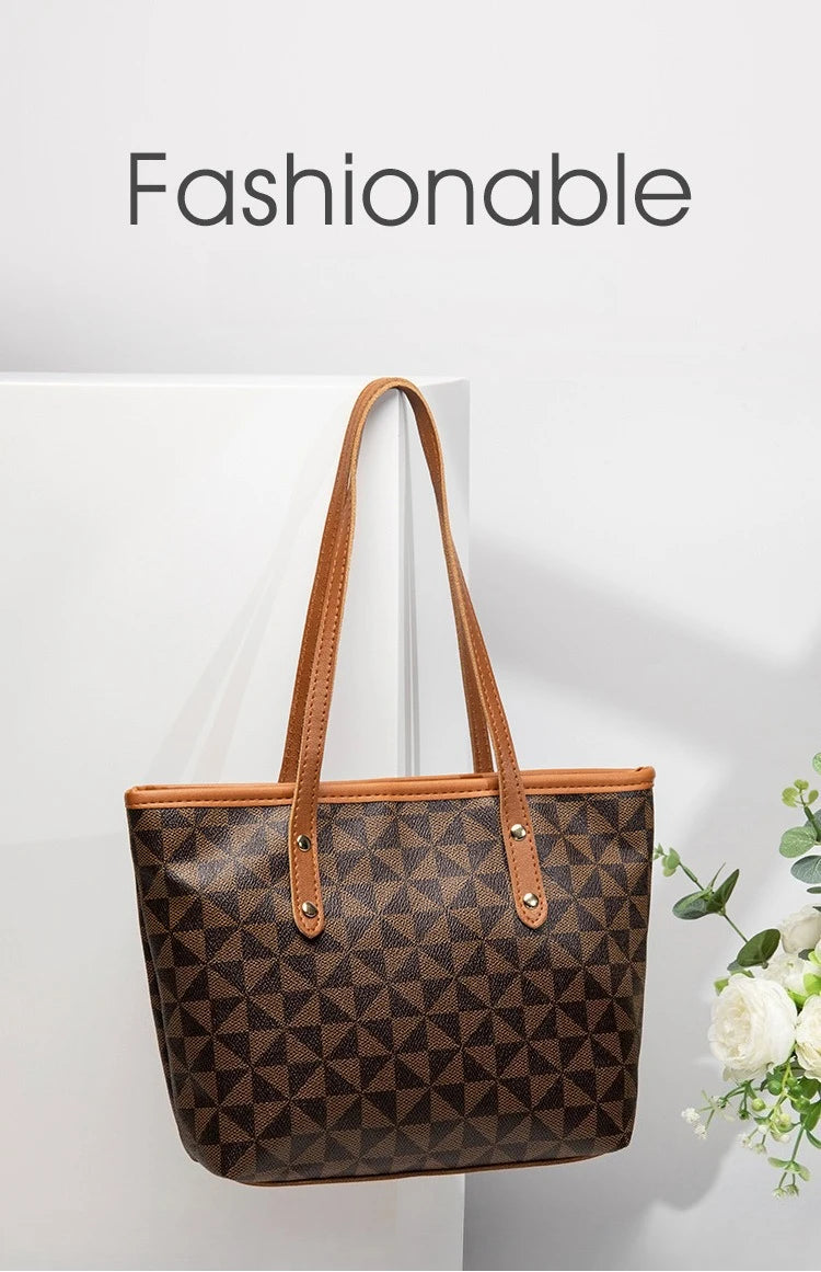 Large Capacity Women’s PU Leather Shoulder Tote Bag