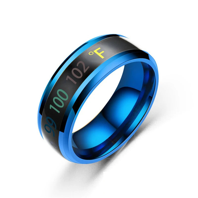 Smart Stainless Steel Multifunctional Couple Mood Ring – Temperature Sensitive Waterproof Jewelry