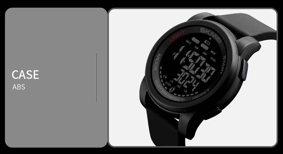 SKMEI 1469 Men’s Digital Sport Watch with Pedometer, Dual Time, Calorie, Distance and Mileage Tracker