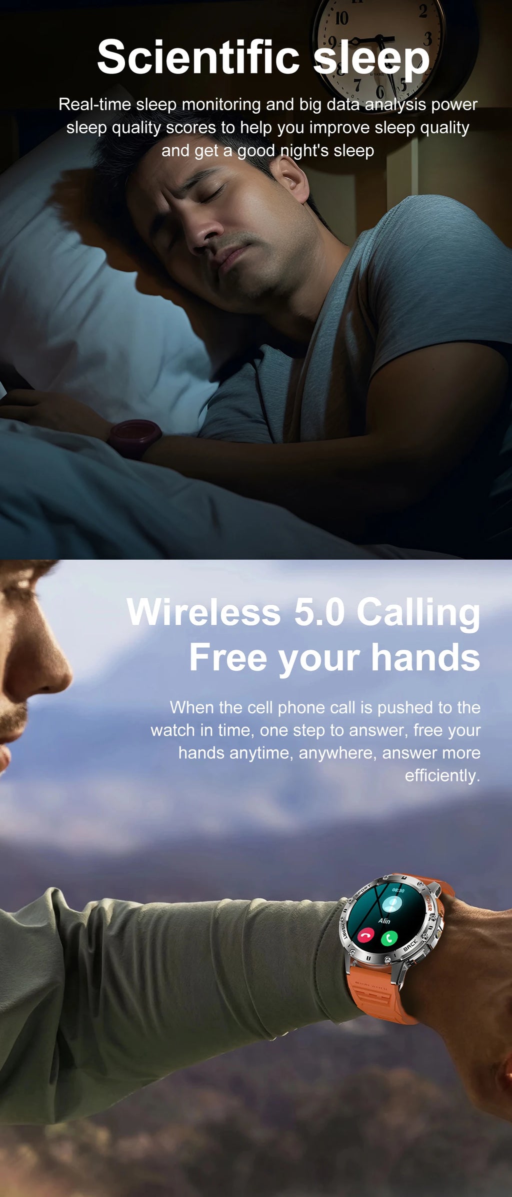 AMOLED Bluetooth Call Smart Watch