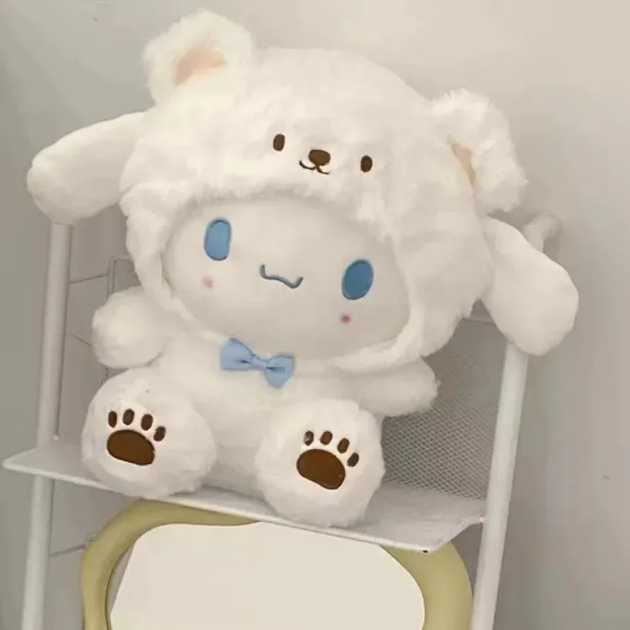 25CM Kawaii Sanrio Plush Doll Hello Kitty Cinnamoroll Kuromi Pochacco Stuffed Toy for Children Birthday Gift
