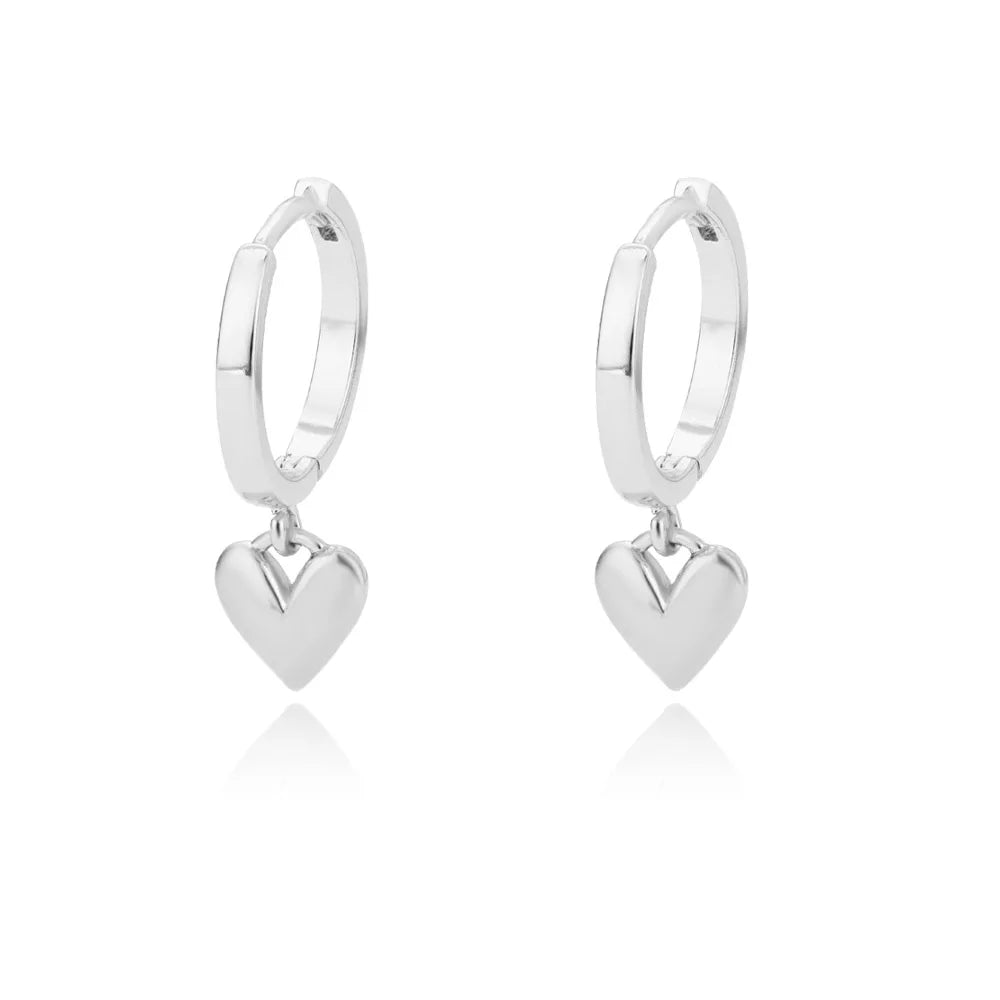 Stainless Steel Heart Earrings for Women Vintage Gold Color Heart Drop Earrings Wedding Valentine Jewelry Gift