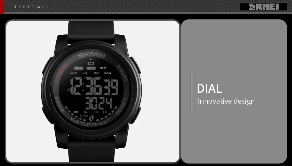 SKMEI 1469 Men’s Digital Sport Watch with Pedometer, Dual Time, Calorie, Distance and Mileage Tracker