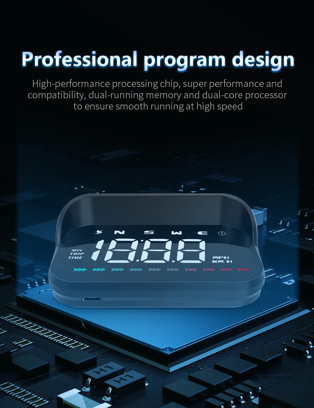 M23 Car GPS Head Up Display On-board Speedometer Windshield Projector Overspeed Alarm