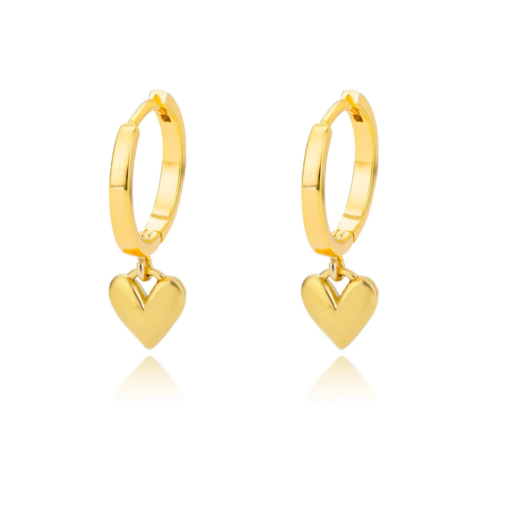 Stainless Steel Heart Earrings for Women Vintage Gold Color Heart Drop Earrings Wedding Valentine Jewelry Gift