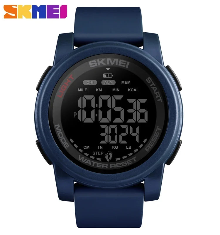 SKMEI 1469 Men’s Digital Sport Watch with Pedometer, Dual Time, Calorie, Distance and Mileage Tracker