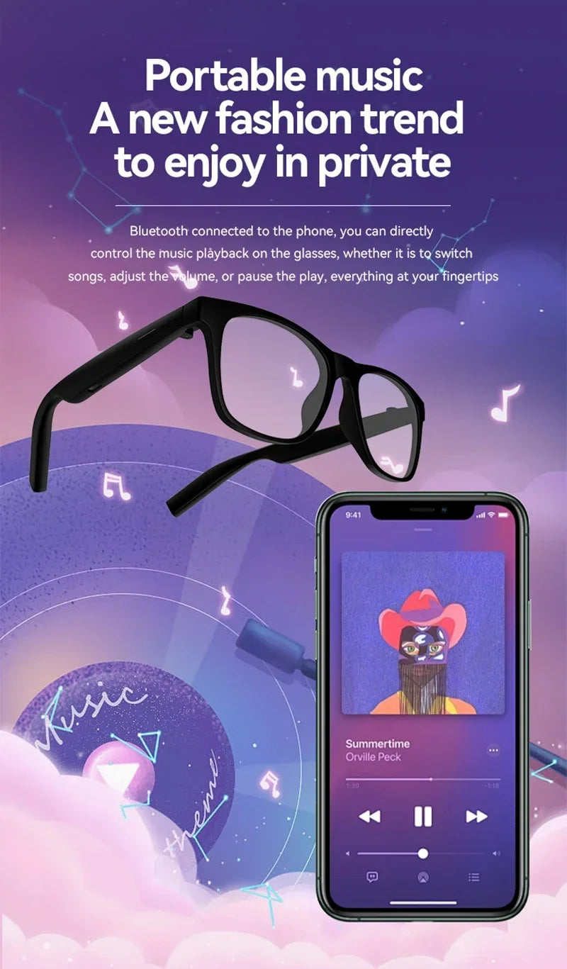 Lenovo AI Smart Glasses with 8K Touch Control, Photo Camera, Recording, Translator, Voice Assistant and Bluetooth