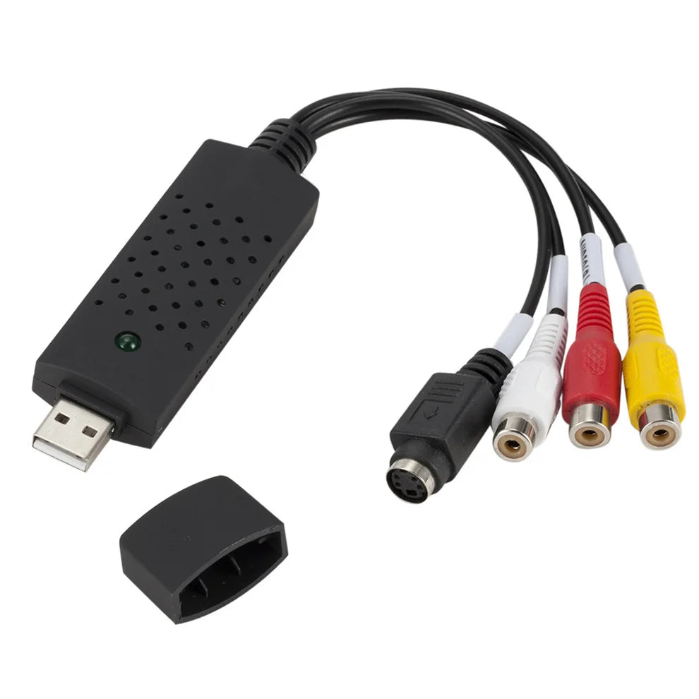 USB 2.0 to RCA Audio Video Capture Converter for PC TV VHS DVD