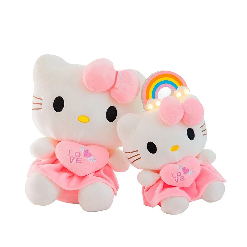 24cm Sanrio KT Cat Plush Pillow Cute Pink Stuffed Doll