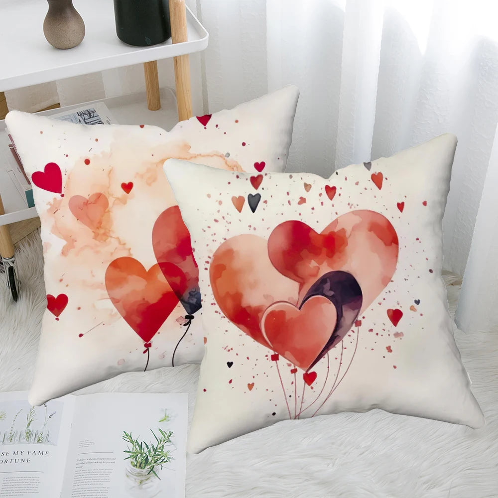 Heart Pillow Cover Valentine’s Day Cushion Cover for Home Decor