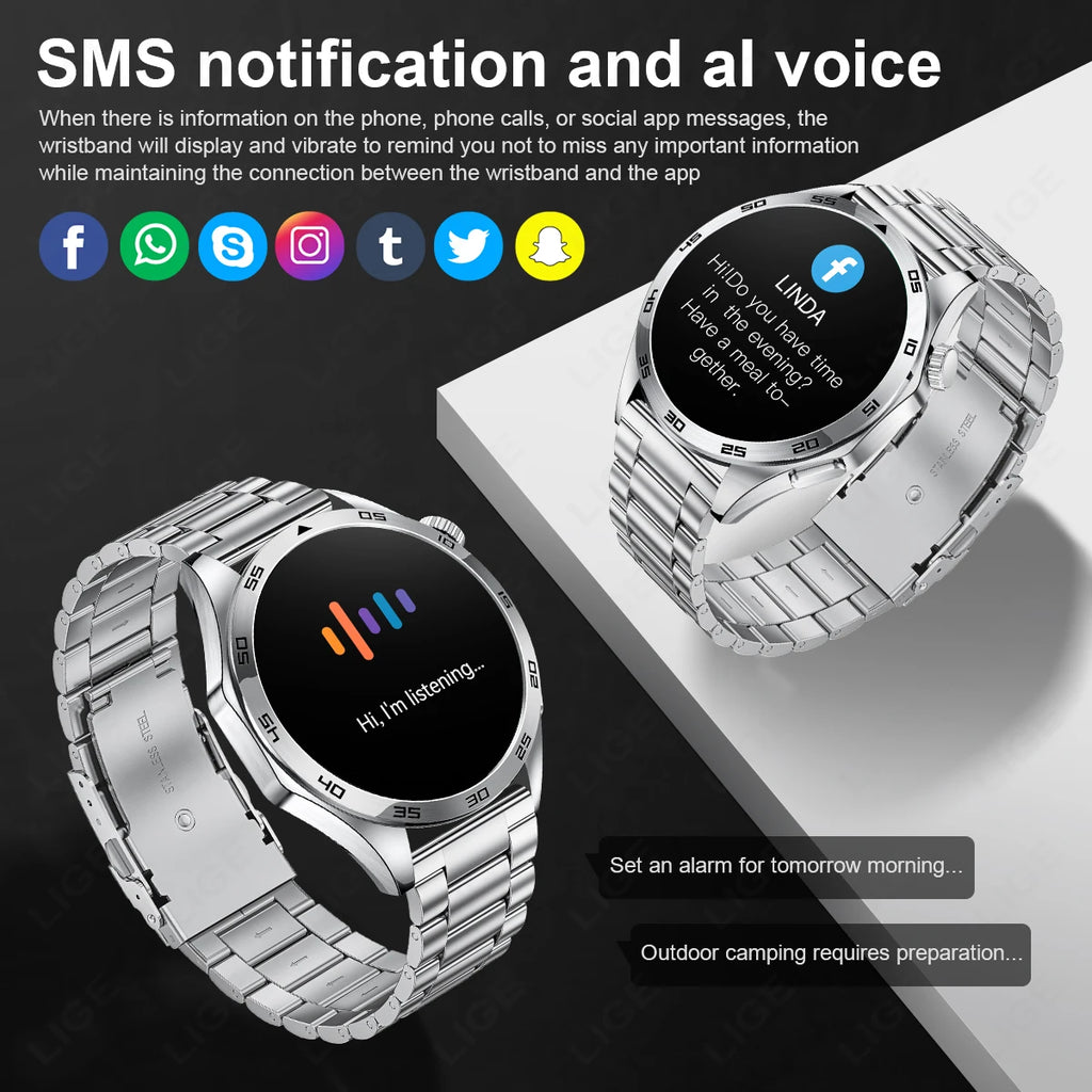 LIGE ECG Bluetooth Call Smart Watch