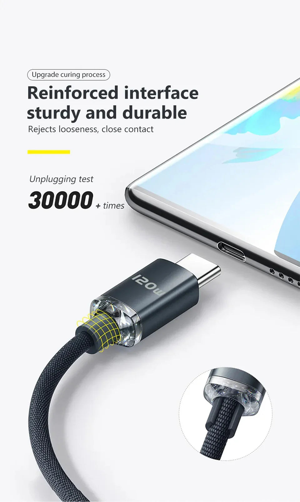 120W Super Fast Charging USB-A to USB-C Cable