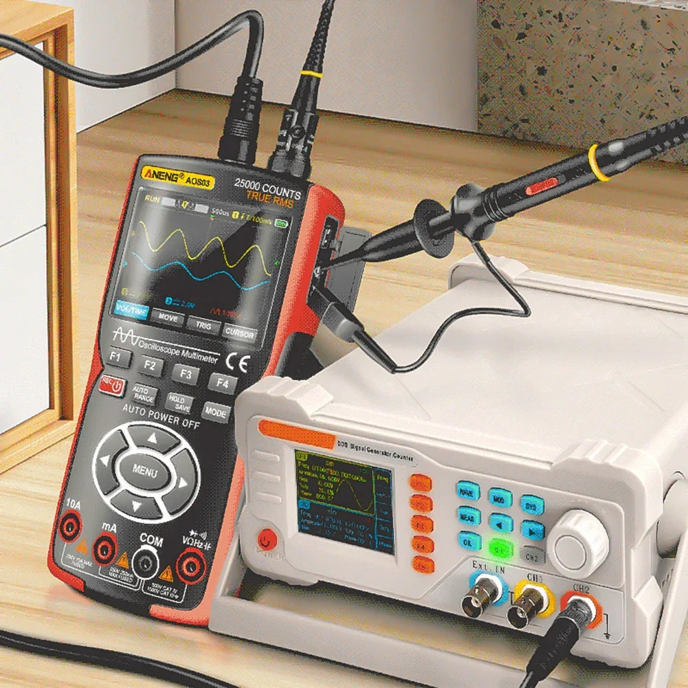 Digital Handheld Automotive Oscilloscope Multimeter 2 Channel 50MHz with Waveform Output for Car Electrical Repair