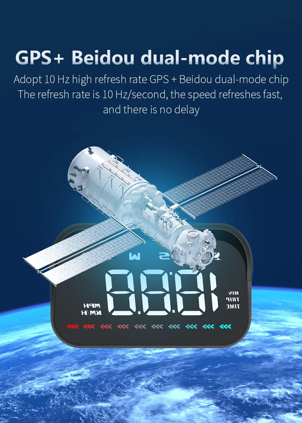 M23 Car GPS Head Up Display On-board Speedometer Windshield Projector Overspeed Alarm