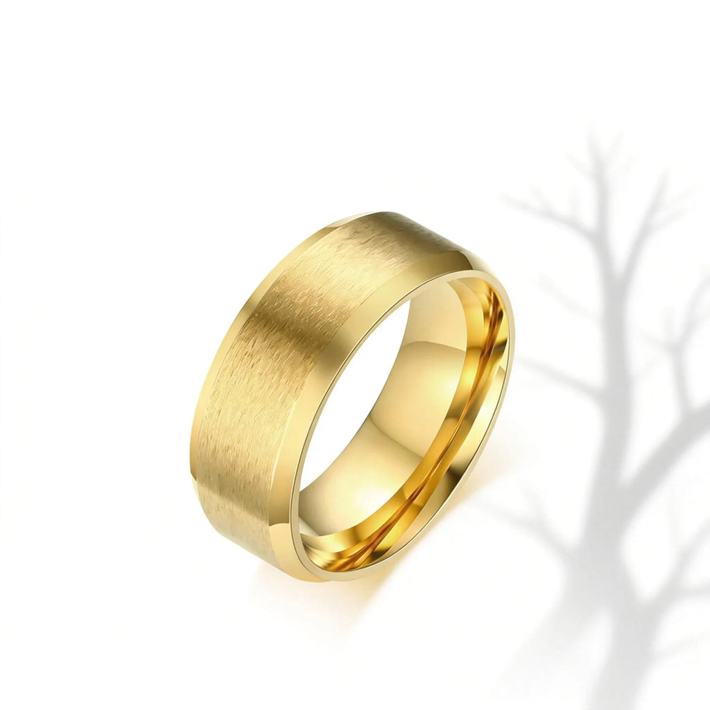 Custom Couple Rings PVD Gold Plated Personalized Name Wedding Bands Gift with Card for Women and Men