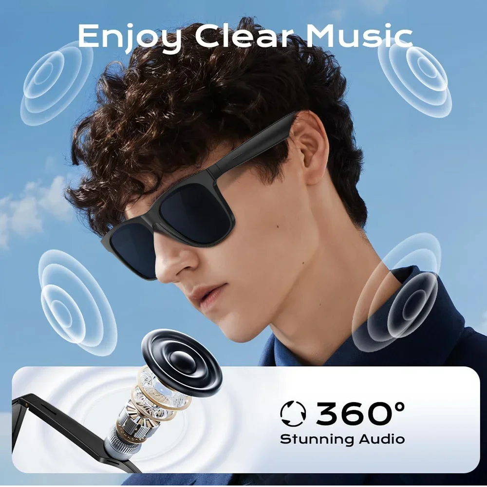 Lenovo AI Smart Glasses with 8K Touch Control, Photo Camera, Recording, Translator, Voice Assistant and Bluetooth