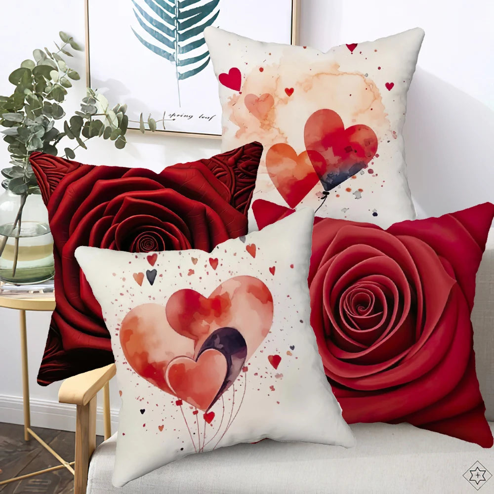 Heart Pillow Cover Valentine’s Day Cushion Cover for Home Decor
