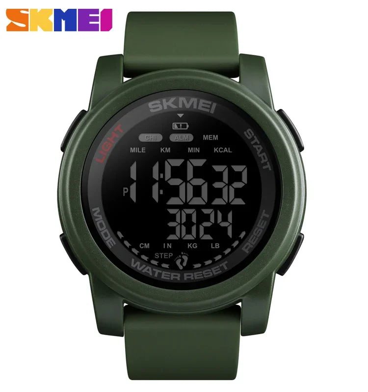 SKMEI 1469 Men’s Digital Sport Watch with Pedometer, Dual Time, Calorie, Distance and Mileage Tracker