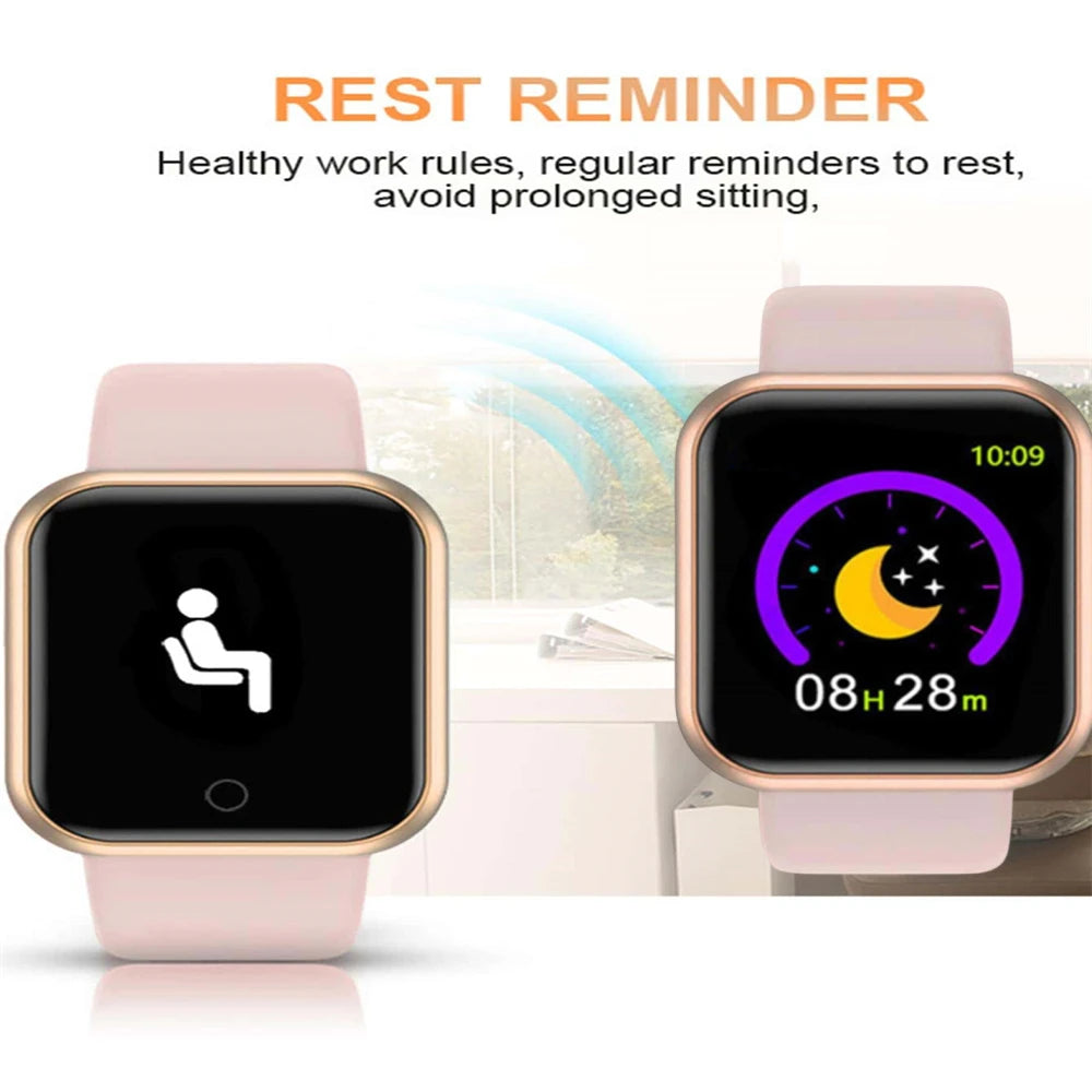 Unisex Smartwatch Fitness Monitor with Message Notifications for Android and iOS
