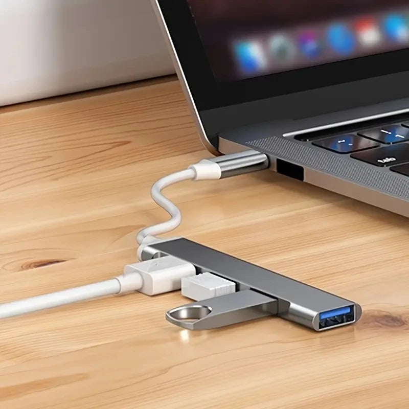 4-Port Multi-Splitter Type-C USB Hub OTG Adapter for Xiaomi, Lenovo, MacBook and PC