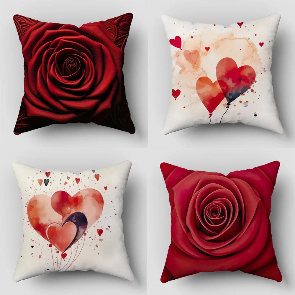 Heart Pillow Cover Valentine’s Day Cushion Cover for Home Decor