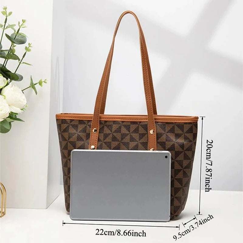 Large Capacity Women’s PU Leather Shoulder Tote Bag