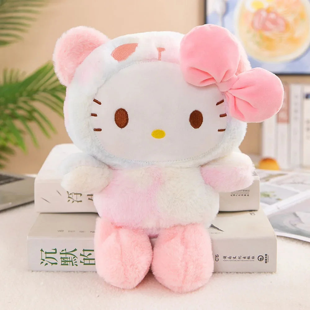 25CM Kawaii Sanrio Plush Doll Hello Kitty Cinnamoroll Kuromi Pochacco Stuffed Toy for Children Birthday Gift