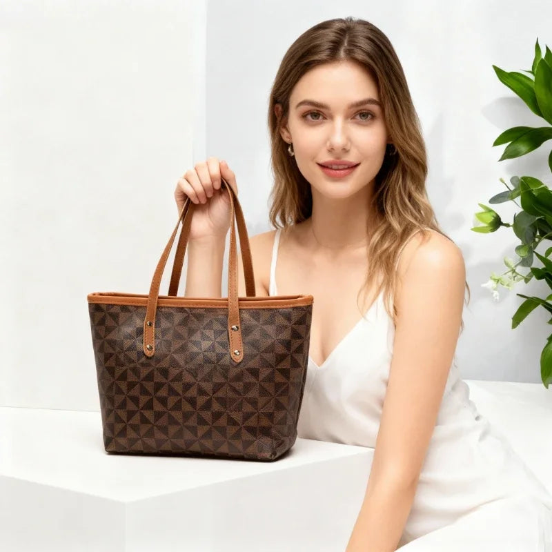 Large Capacity Women’s PU Leather Shoulder Tote Bag