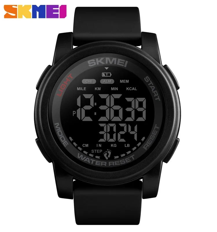SKMEI 1469 Men’s Digital Sport Watch with Pedometer, Dual Time, Calorie, Distance and Mileage Tracker