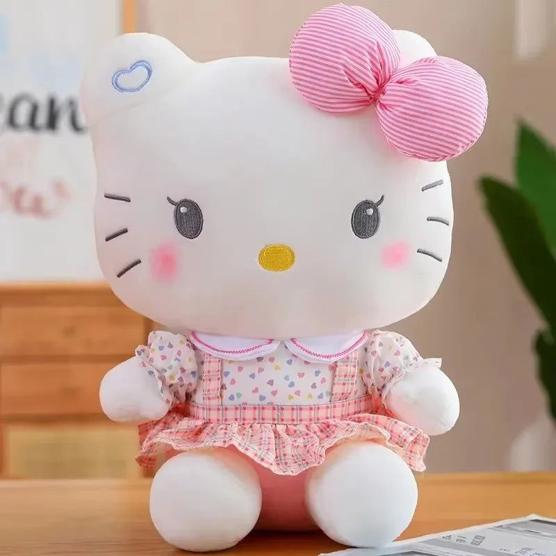 25CM Kawaii Sanrio Plush Doll Hello Kitty Cinnamoroll Kuromi Pochacco Stuffed Toy for Children Birthday Gift