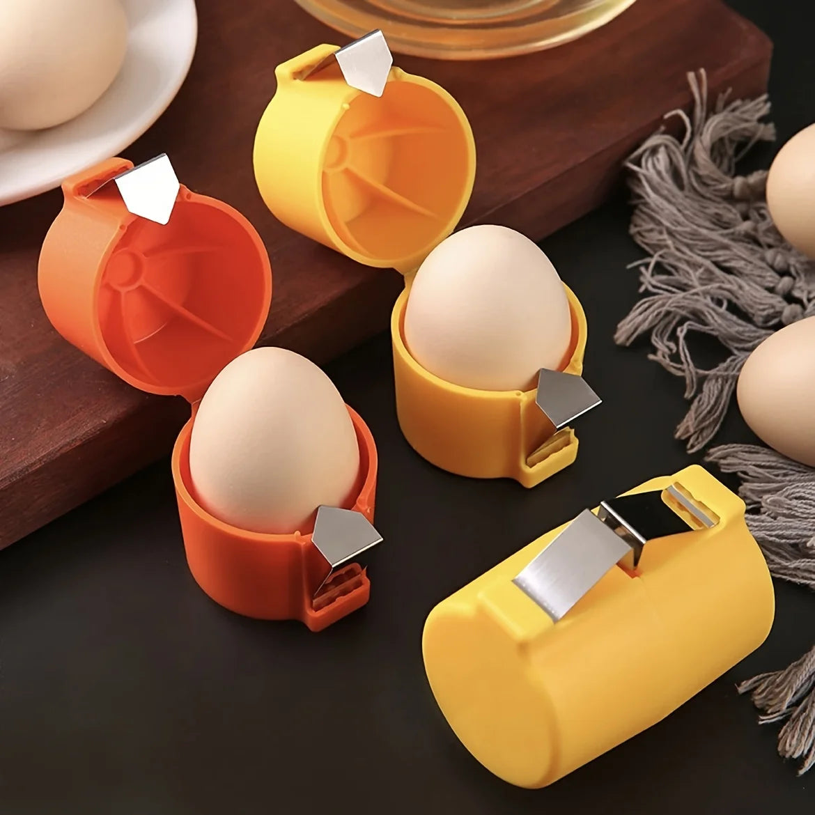 3pcs/1pc Stainless Steel Eggshell Separator Quick Egg Peel and Yolk Splitter Kitchen Baking Tool
