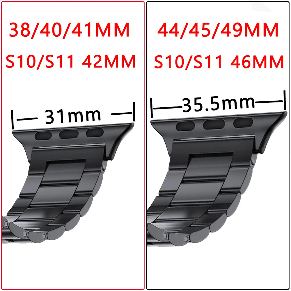 Stainless Steel Titanium Alloy Strap for Apple Watch Ultra and Series 6/7/8/9/10