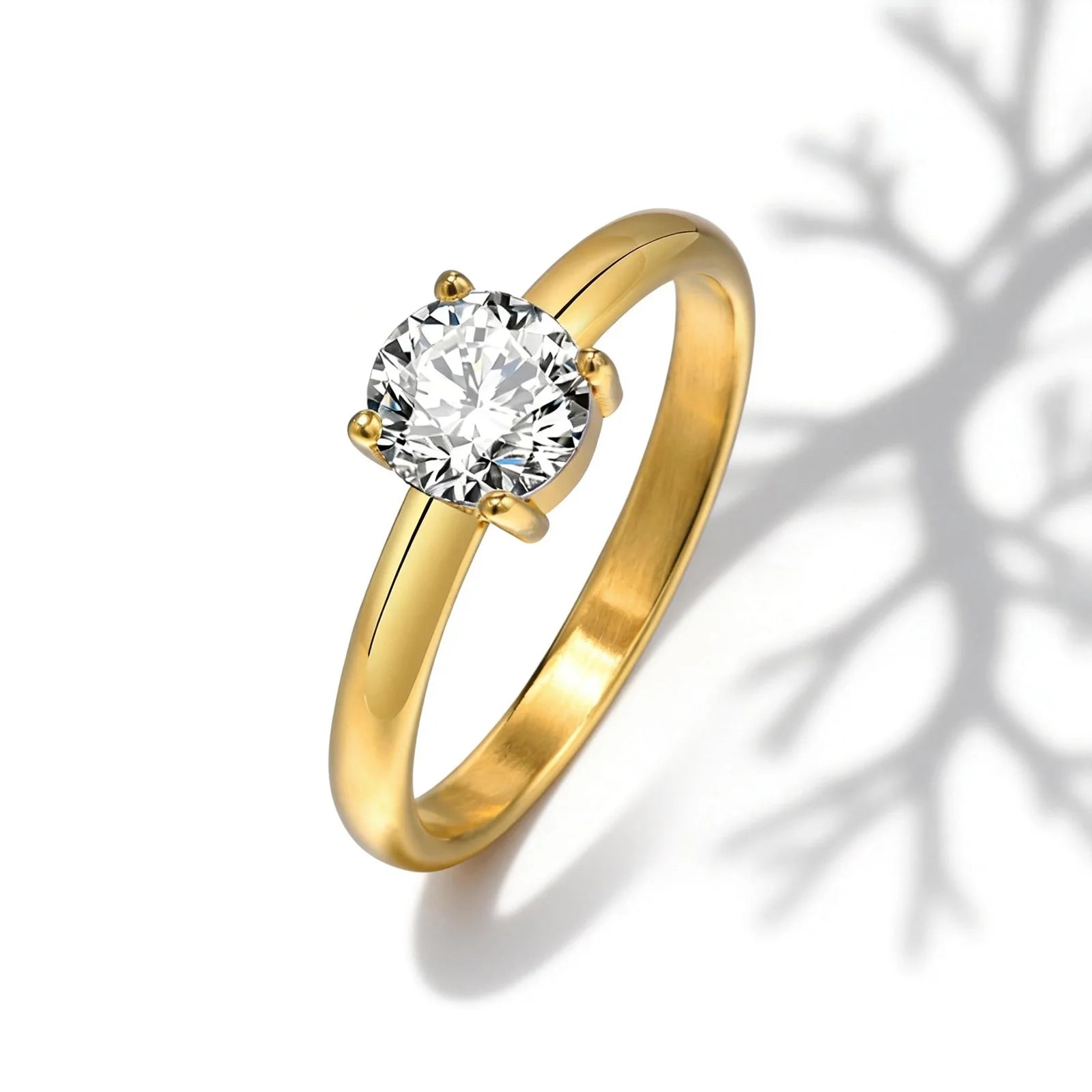 Custom Couple Rings PVD Gold Plated Personalized Name Wedding Bands Gift with Card for Women and Men