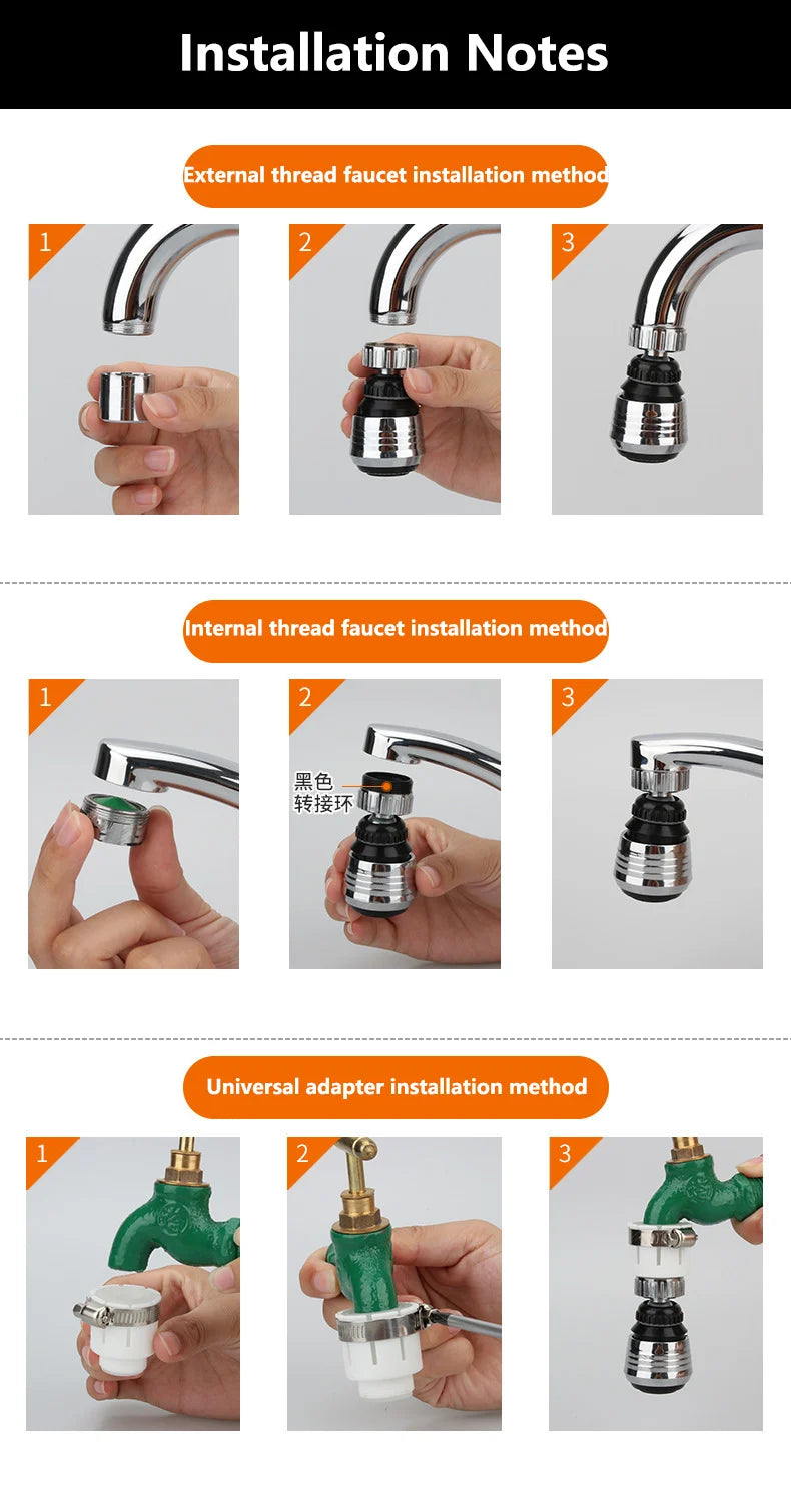 360° Rotating Anti-Splash Kitchen Faucet Sprayer Head