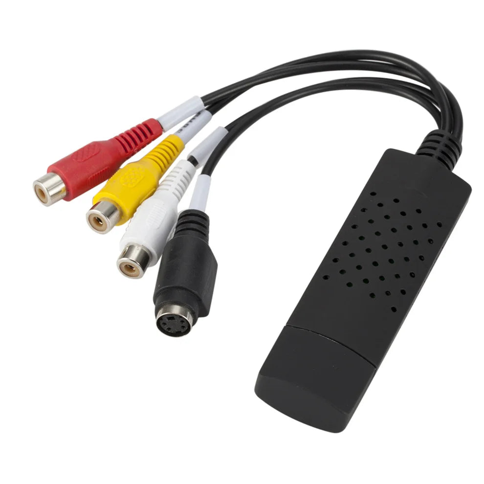 USB 2.0 to RCA Audio Video Capture Converter for PC TV VHS DVD