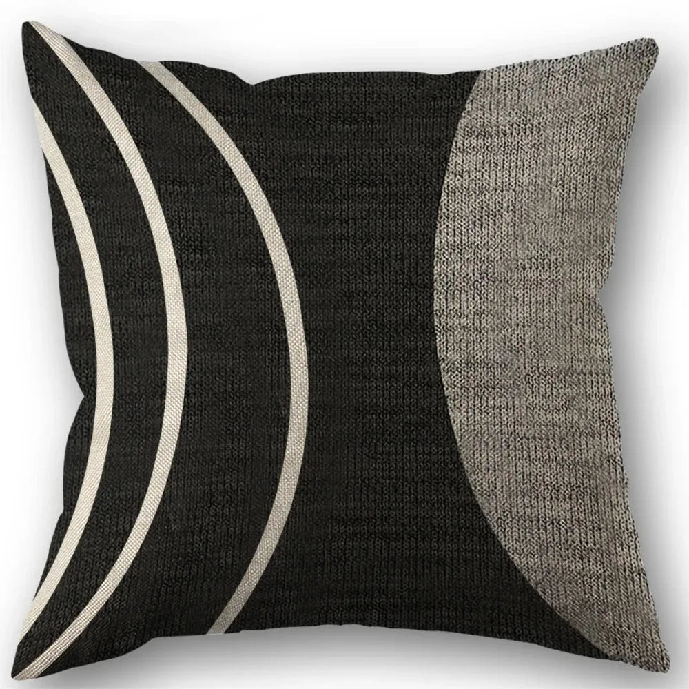 45x45cm Abstract Geometric Black and White Decorative Pillowcase