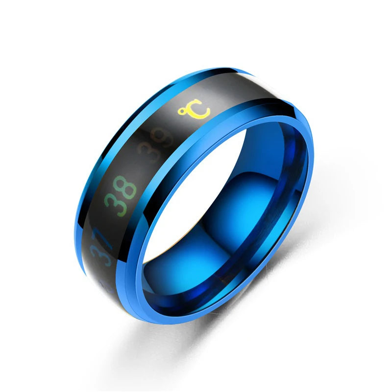 Smart Stainless Steel Multifunctional Couple Mood Ring – Temperature Sensitive Waterproof Jewelry