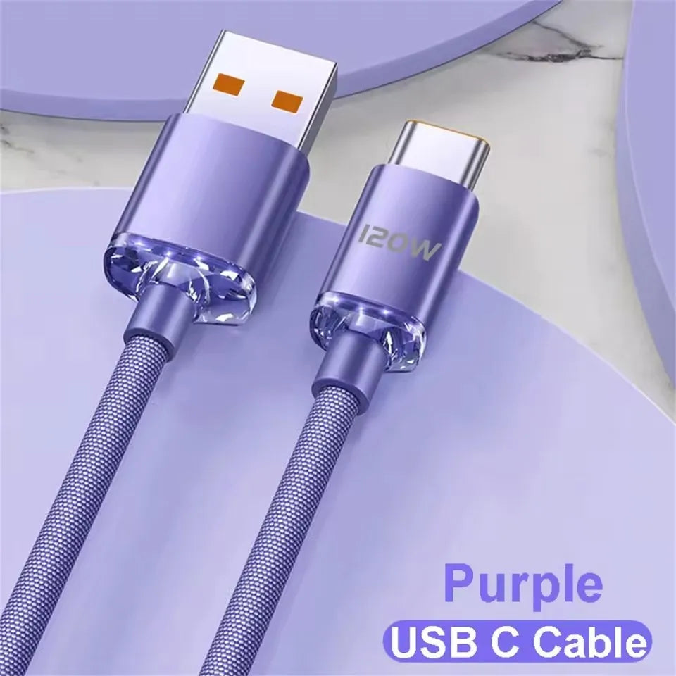 120W Super Fast Charging USB-A to USB-C Cable