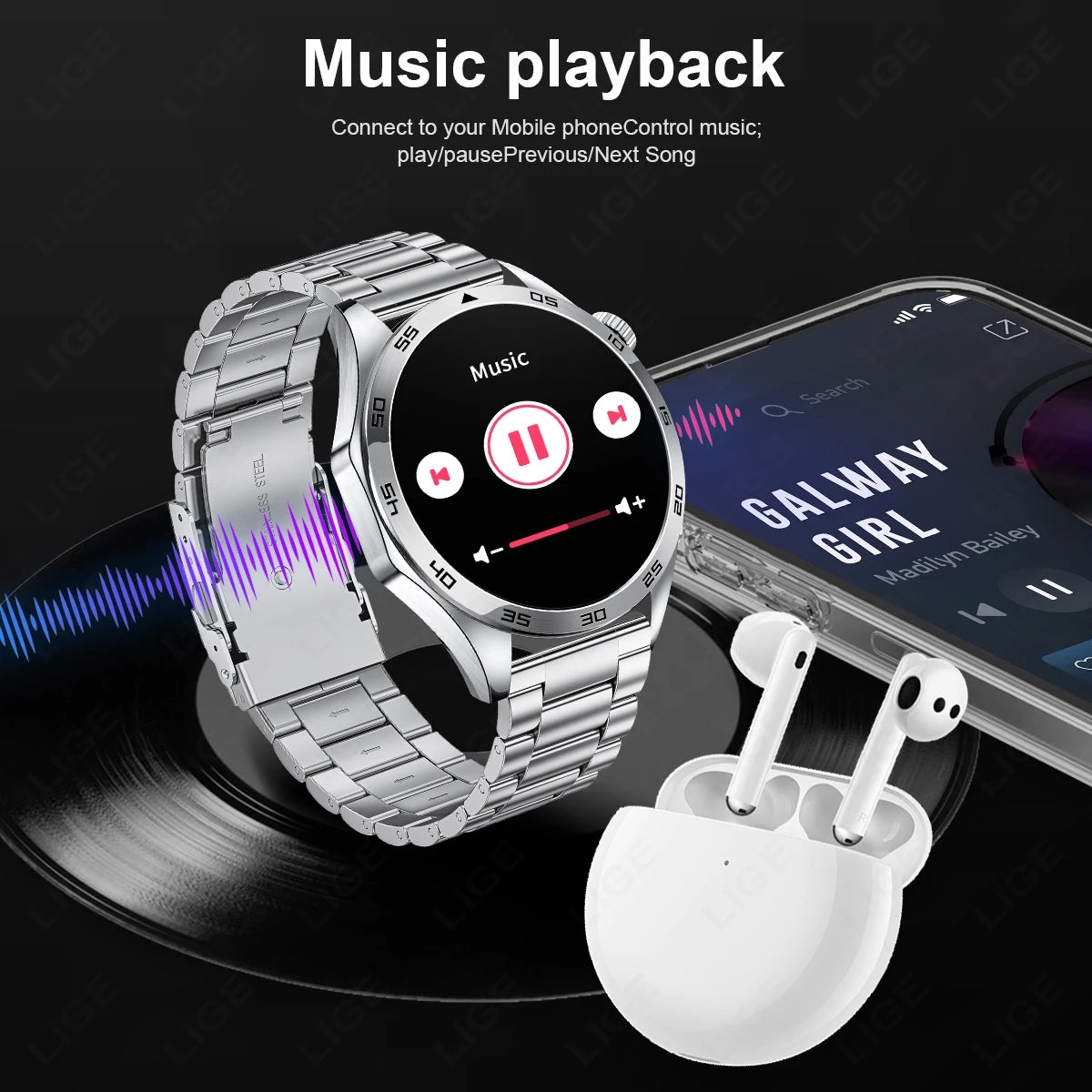 LIGE ECG Bluetooth Call Smart Watch