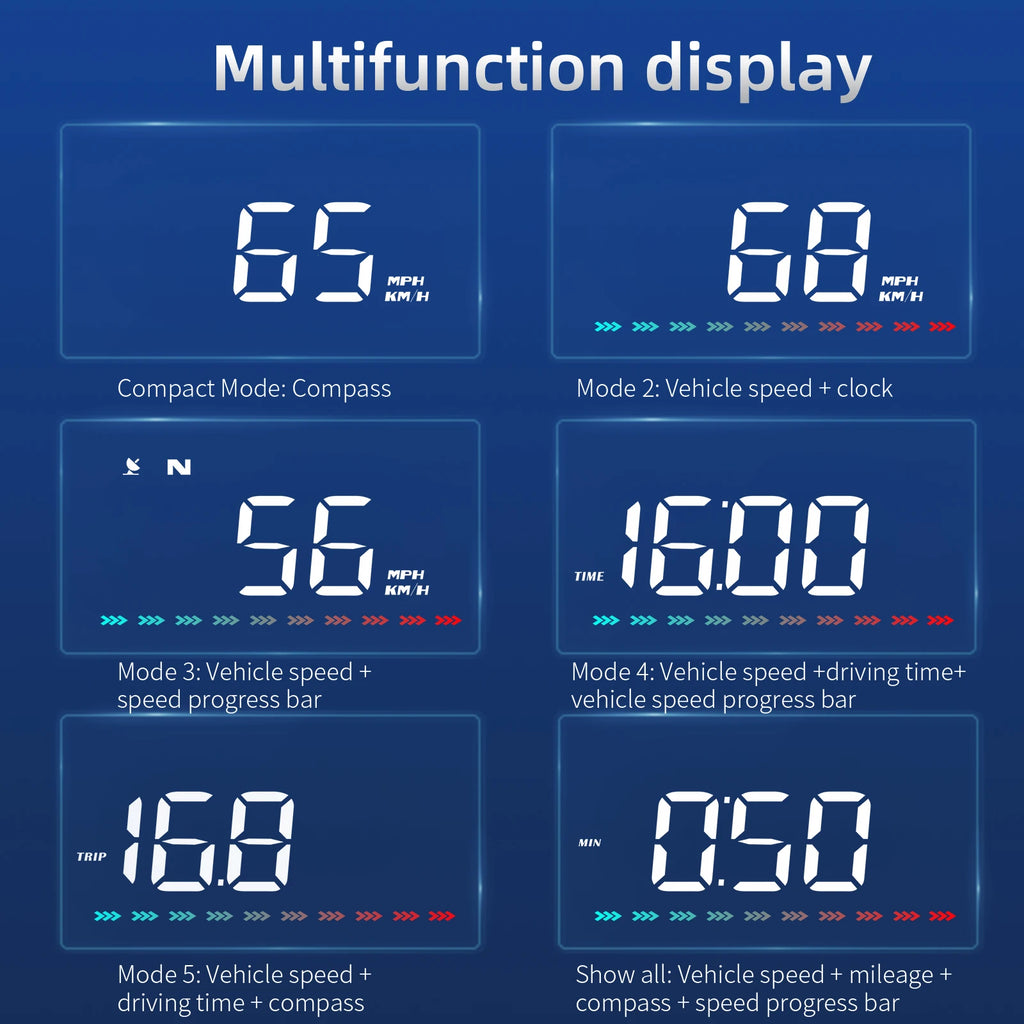 M23 Car GPS Head Up Display On-board Speedometer Windshield Projector Overspeed Alarm