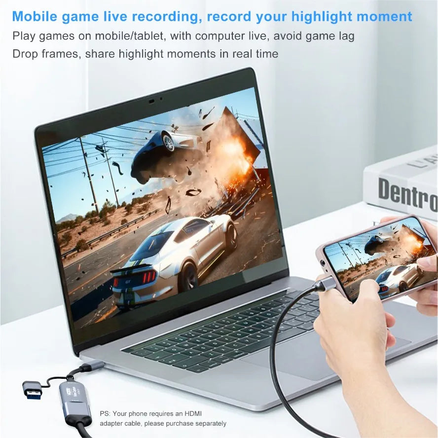 4K HDMI to USB 3.0 Type-C Video Capture Card for Gaming Live Streaming