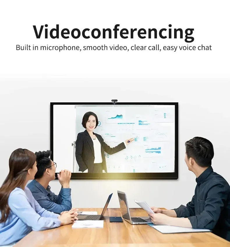 1080P Full HD USB Webcam with Built-in Microphone and Tripod