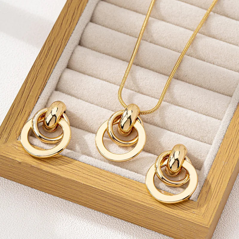 3pcs Vintage Jewelry Set for Women Necklace Choker Bracelet