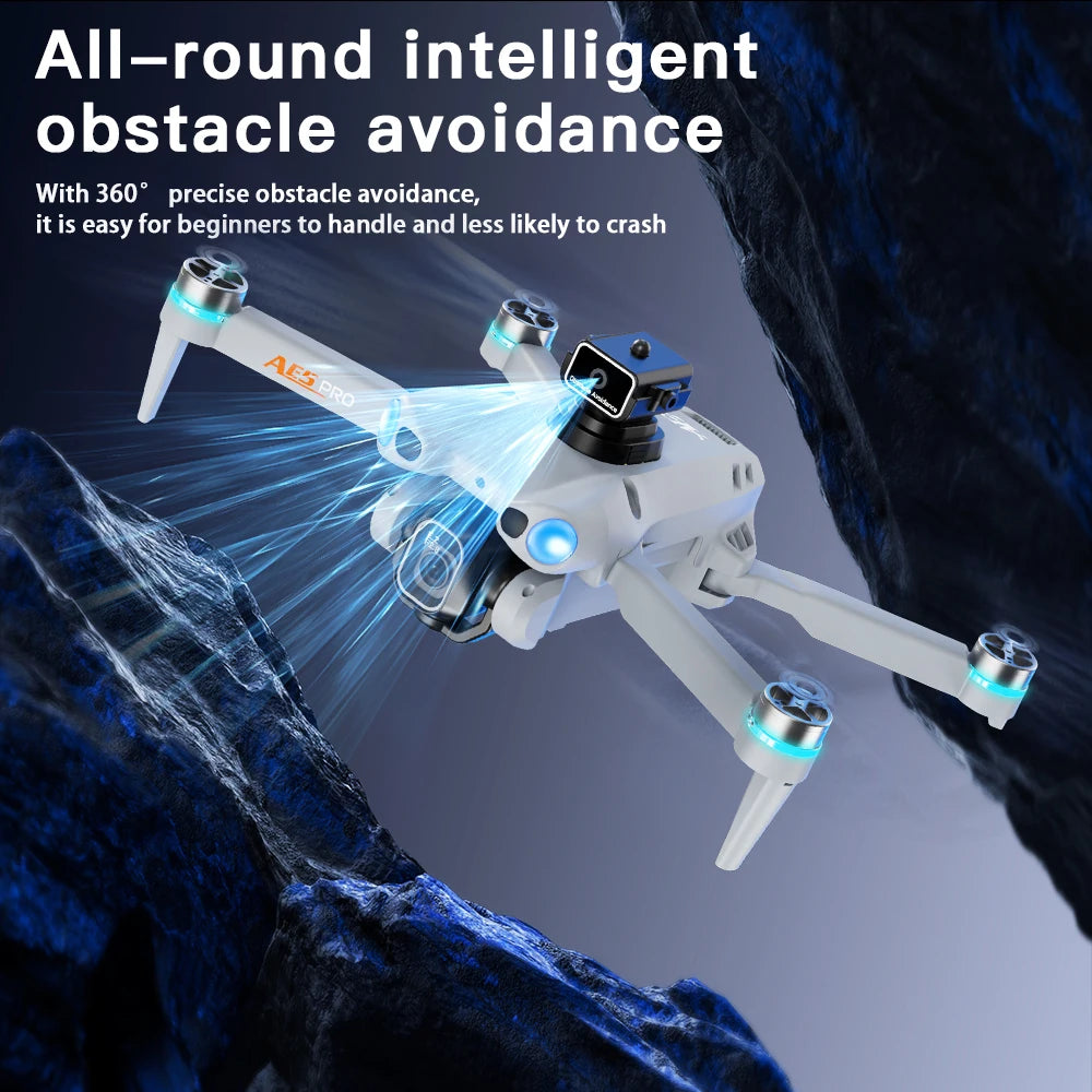 AE5 Max 8K HD Quadcopter Drone with 4.5” Screen Controller, 20 Min Battery, Headless Mode and 360° Flip