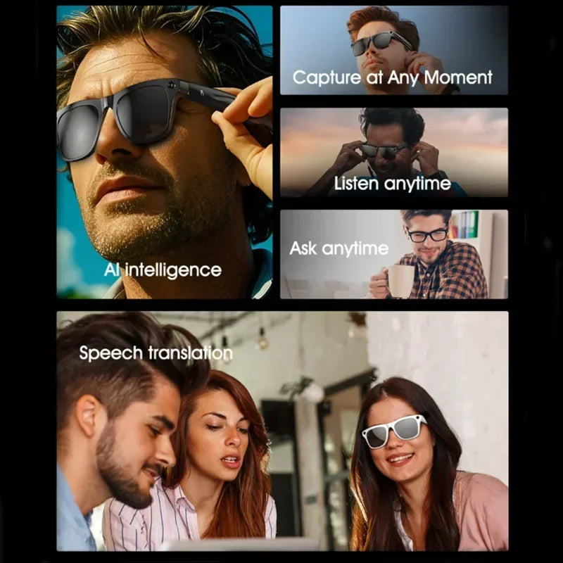 Lenovo AI Smart Glasses with 8K Touch Control, Photo Camera, Recording, Translator, Voice Assistant and Bluetooth