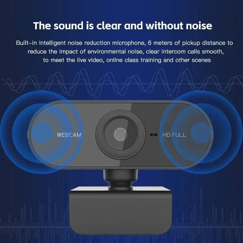 1080P Full HD USB Webcam with Built-in Microphone and Tripod