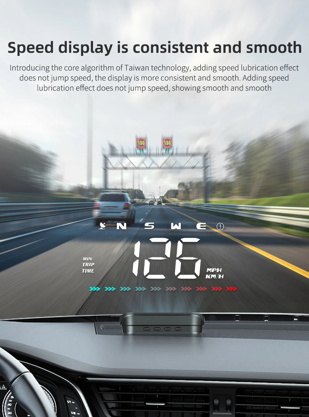 M23 Car GPS Head Up Display On-board Speedometer Windshield Projector Overspeed Alarm
