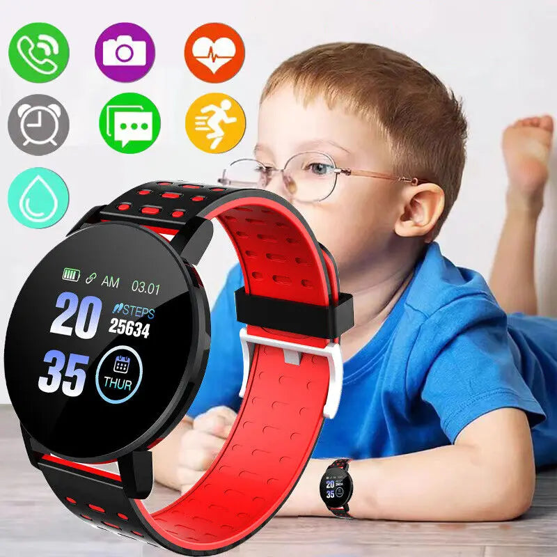 1.44 Inch Bluetooth 4.0 LED Waterproof Kids Smart Watch with Heart Rate Monitor and Fitness Tracker for Boys and Girls